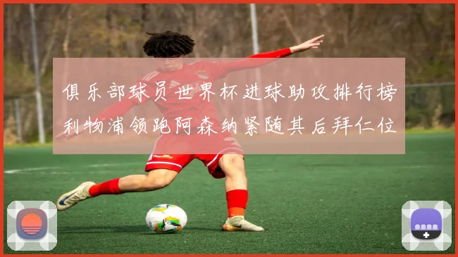 俱乐部球员世界杯进球助攻排行榜利物浦领跑阿森纳紧随其后拜仁位列第三